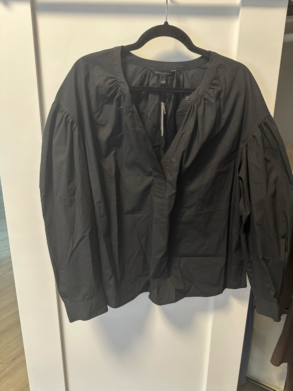 Banana Republic NWT Balloon Volume Sleeve Cotton Shirt Blouse Pullover Size L